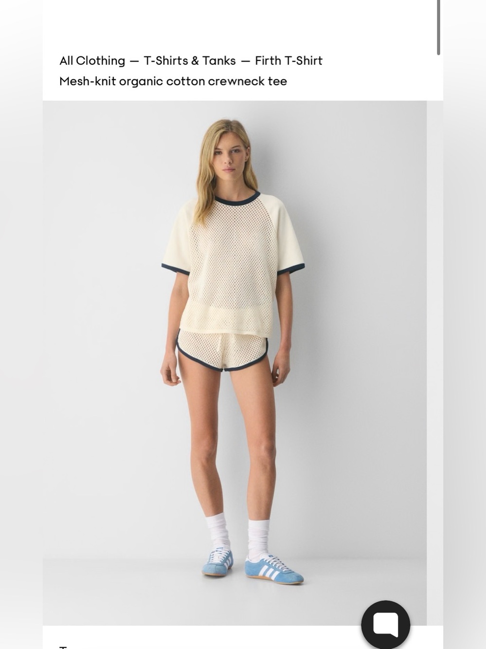TNA Cream Mesh Short Sleeve Tee